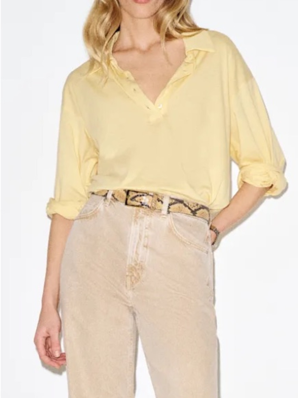 Reformation Mellen Polo Knit Top